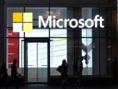 People near the Microsoft store on Fifth Avenue in New York City.